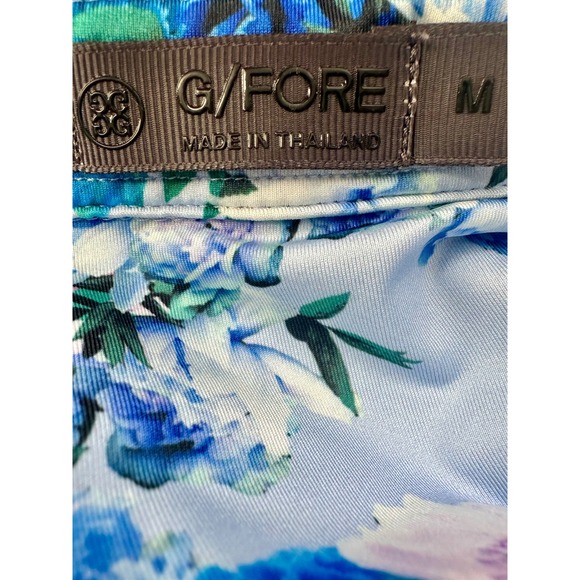 G/FORE Floral Print Golf Polo Shirt Short Sleeve Lightweight Blue Mens M - Picture 6 of 6